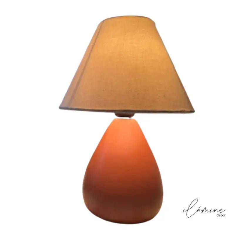 Abajur de Mesa em Cerâmica com Cúpula de Linho