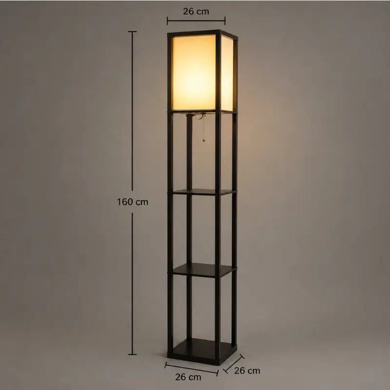 Luminária de Chão com Prateleira Integrada 1,60m Moderno