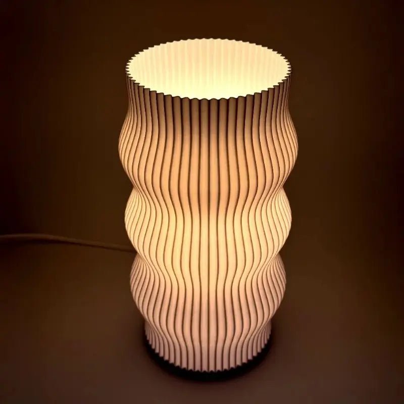 Luminária de Mesa Decorativa 3D Ondulada Design Escultura