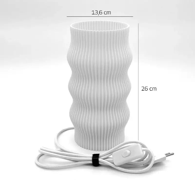 Luminária de Mesa Decorativa 3D Ondulada Design Escultura
