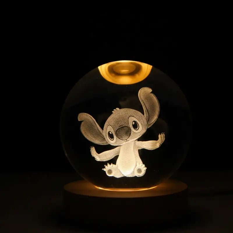 Luminária de Mesa Decorativa LED 3D Stitch USB