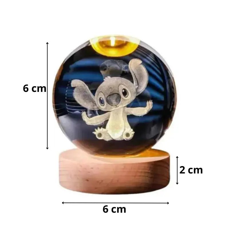 Luminária de Mesa Decorativa LED 3D Stitch USB