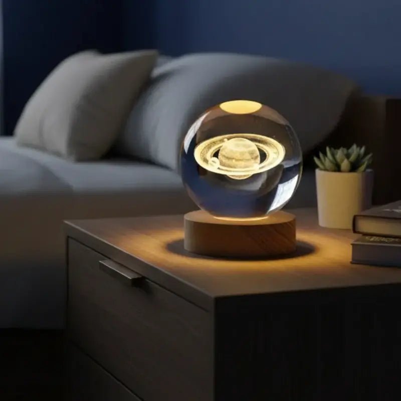 Luminária de Mesa Decorativa LED Globo 3D Universo USB