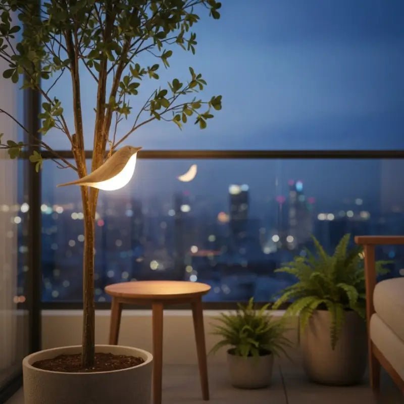 Luminária de Mesa Decorativa Pássaro LED 3 Tons de Luz