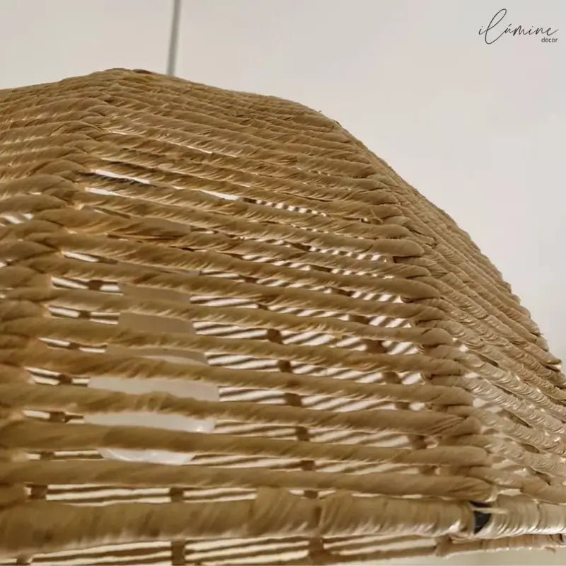 Luminária de Teto Pendente em Palha Artesanal