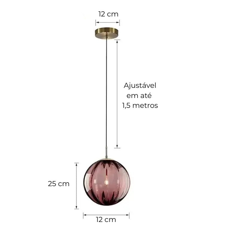 Luminária de Teto Pendente Nórdica Bola de Vidro
