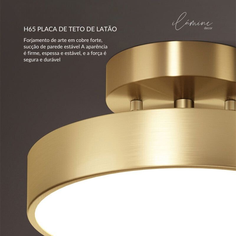 Luminária de teto Rotativa Moderna em Cobre