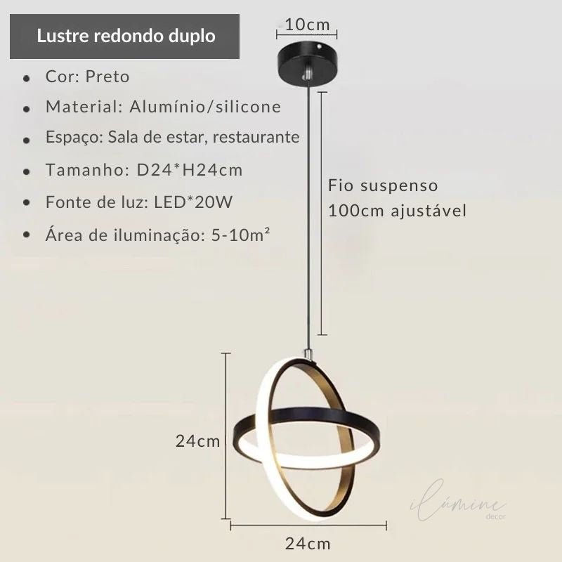 Luminária Pendente de Teto Intersecção de Led