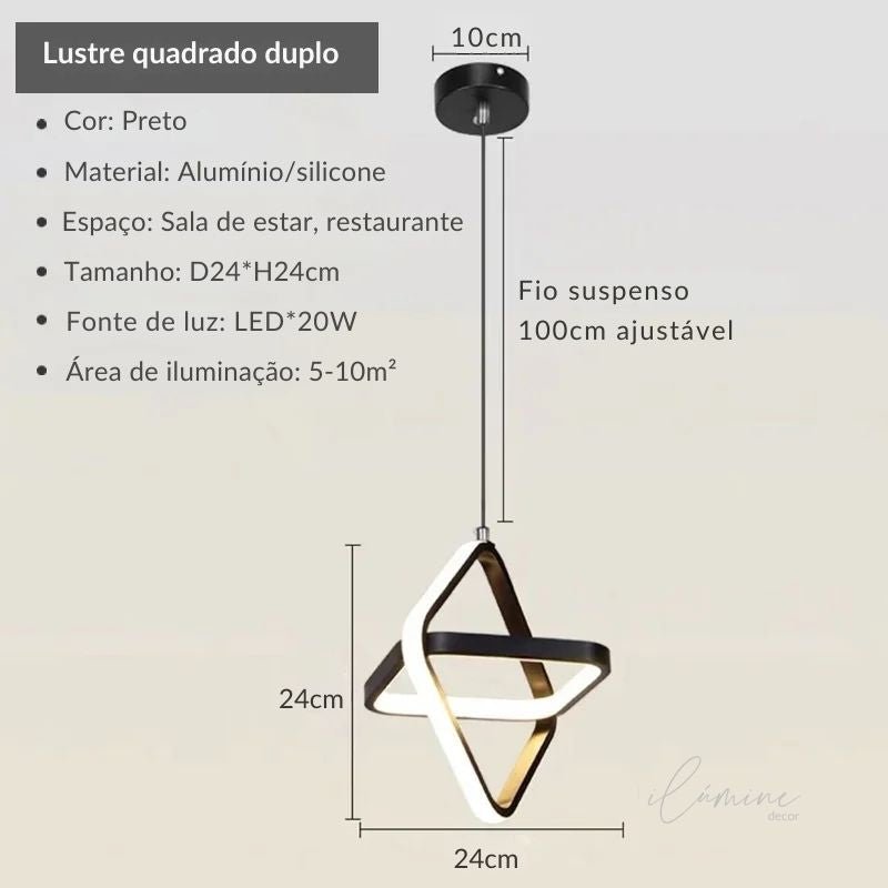 Luminária Pendente de Teto Intersecção de Led