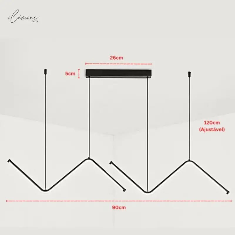 Lustre Pendente Para Sala 90cm - Hoffa