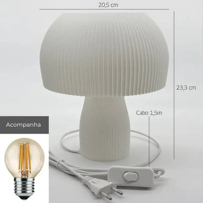 Abajur de Mesa Cogumelo Minimalista