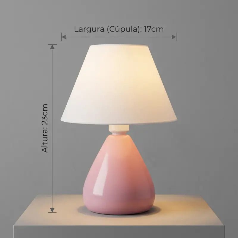 Abajur de Mesa Gota em Cêramica Para Quarto