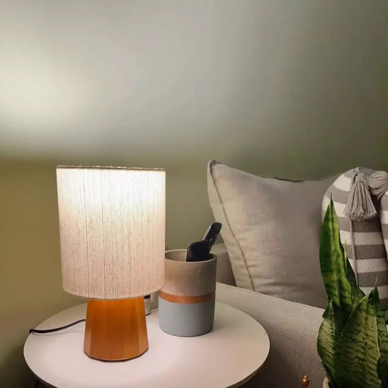 Abajur de Mesa Minimalista Cúpula de Linho