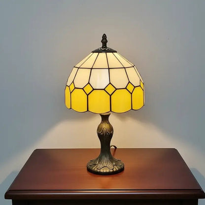 Abajur de Mesa Premium Vidro e Metal Estilo Tiffany Vintage