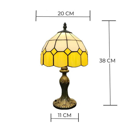 Abajur de Mesa Premium Vidro e Metal Estilo Tiffany Vintage