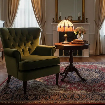Abajur de Mesa Premium Vidro e Metal Estilo Tiffany Vintage