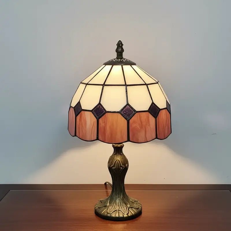 Abajur de Mesa Premium Vidro e Metal Estilo Tiffany Vintage