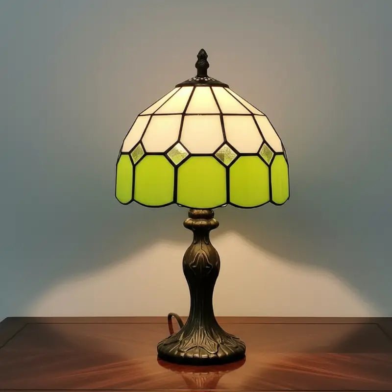 Abajur de Mesa Premium Vidro e Metal Estilo Tiffany Vintage