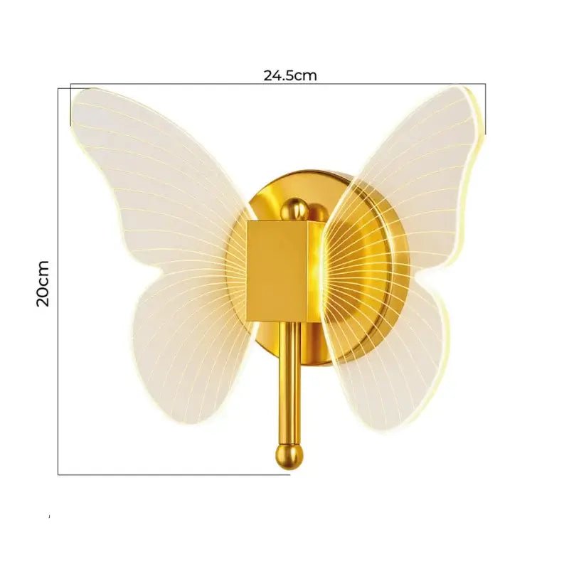 Arandela de Parede Borboleta Sofisticada
