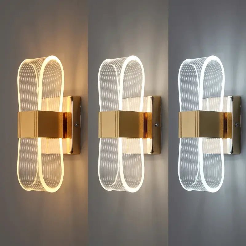 Arandela de Parede LED Nórdica de Luxo 3 Tons de Luz