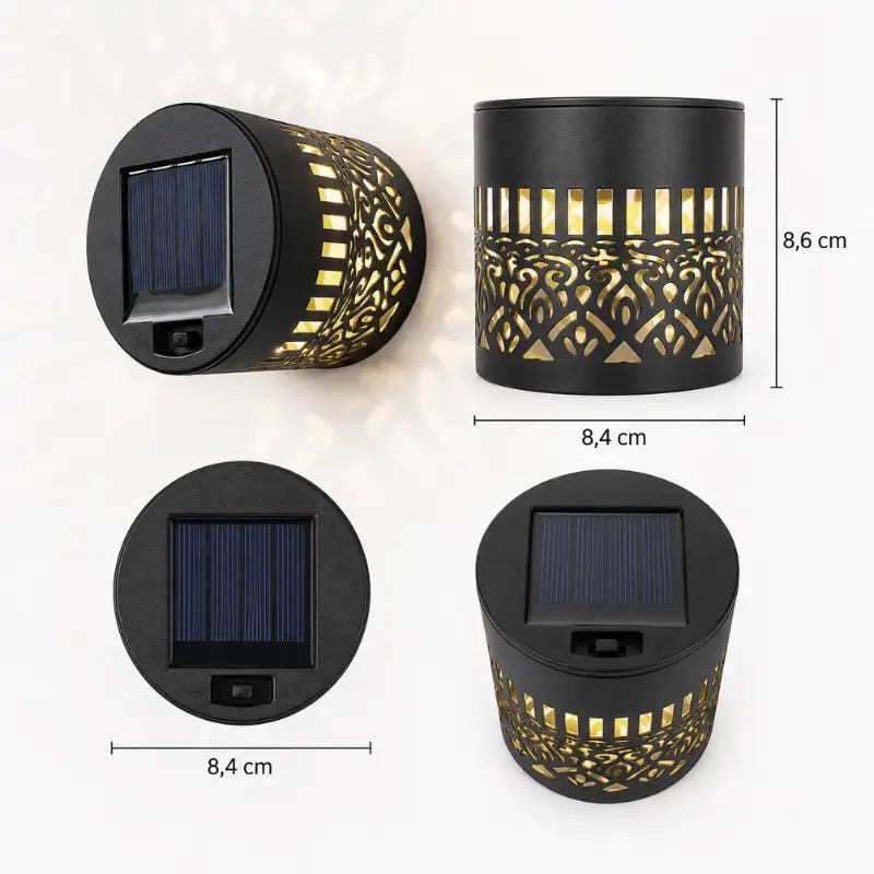 Arandela Solar LED Mandala Luz Quente IP65 para Jardim
