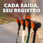 Distribuidor de Mangueira 4 Vias com Registro