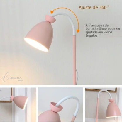 Luminária de Chão Articulada com Pedestal 360°