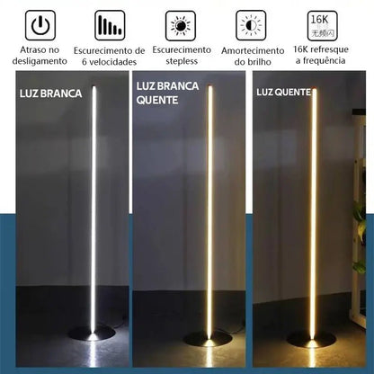 Luminária de Chão Barra Led Minimalista