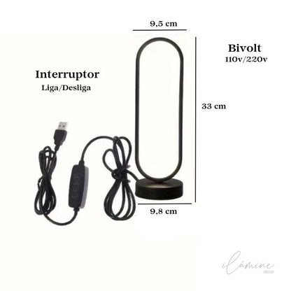 Luminária de Mesa Anel Led