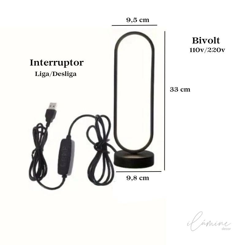 Luminária de Mesa Anel Led