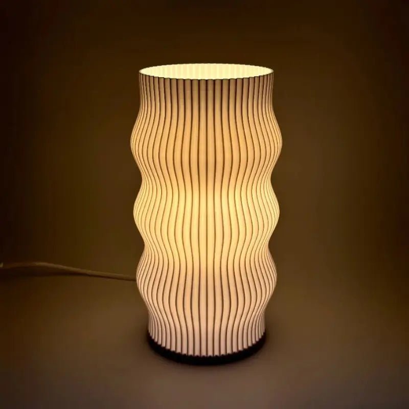 Luminária de Mesa Decorativa 3D Ondulada Design Escultura