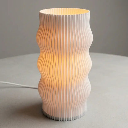 Luminária de Mesa Decorativa 3D Ondulada Design Escultura