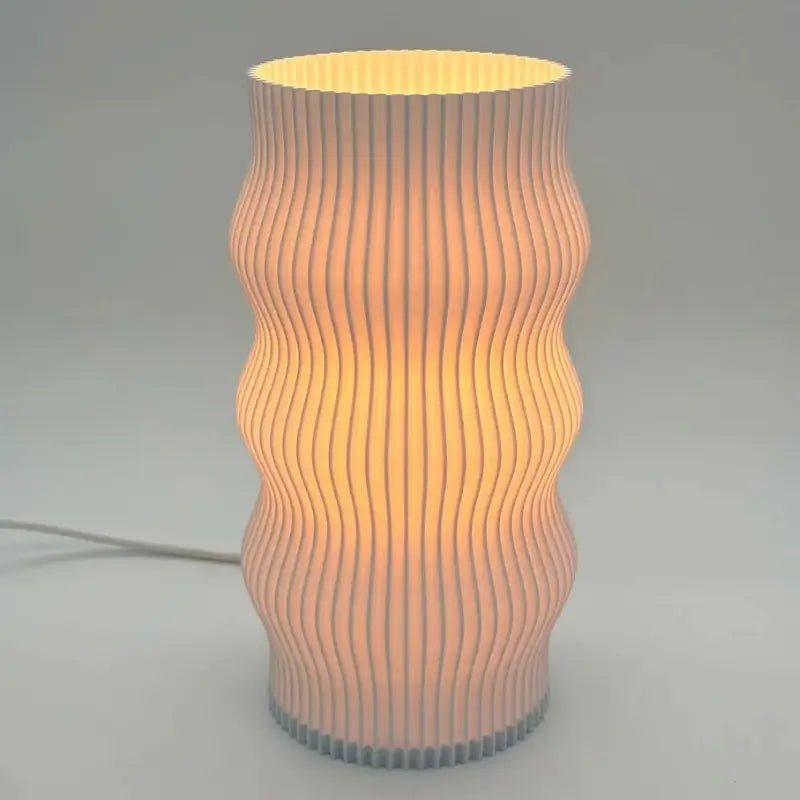 Luminária de Mesa Decorativa 3D Ondulada Design Escultura