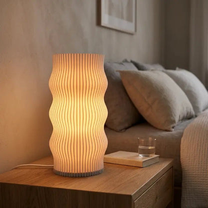 Luminária de Mesa Decorativa 3D Ondulada Design Escultura