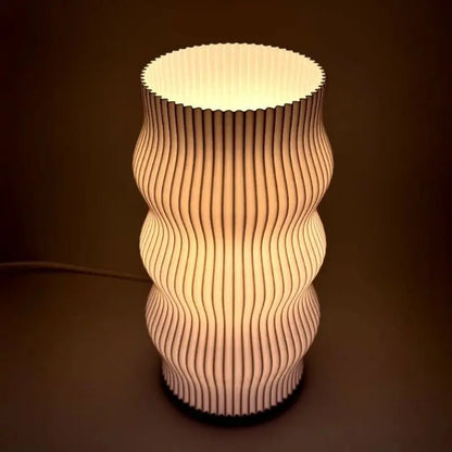 Luminária de Mesa Decorativa 3D Ondulada Design Escultura