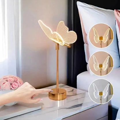 Luminária de Mesa Decorativa Borboleta Nórdica 3 Tons de Luz