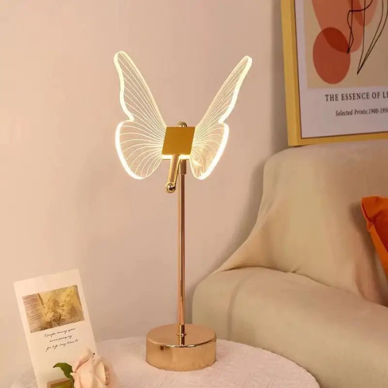 Luminária de Mesa Decorativa Borboleta Nórdica 3 Tons de Luz