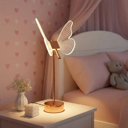 Luminária de Mesa Decorativa Borboleta Nórdica 3 Tons de Luz