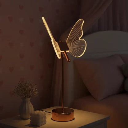 Luminária de Mesa Decorativa Borboleta Nórdica 3 Tons de Luz