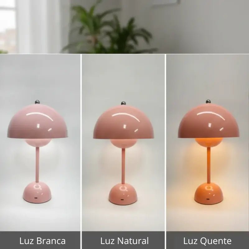 Luminária de Mesa Decorativa Cogumelo sem Fio