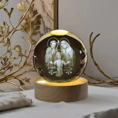 Luminária de Mesa Decorativa LED 3D Sagrada Família USB