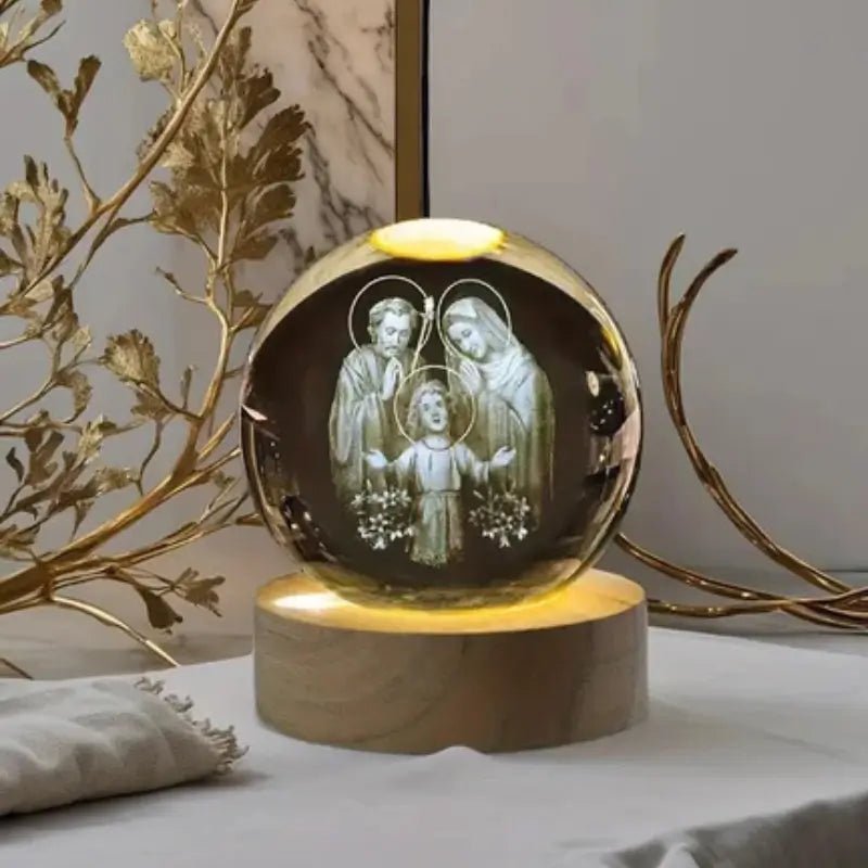 Luminária de Mesa Decorativa LED 3D Sagrada Família USB