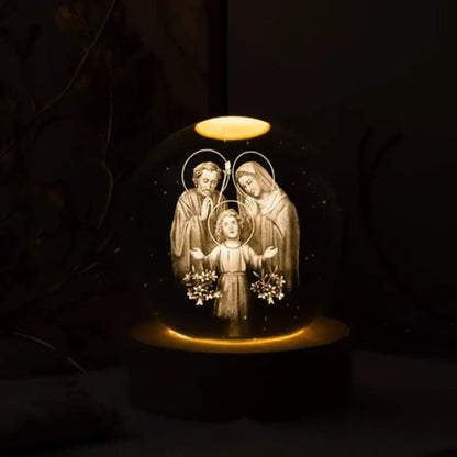 Luminária de Mesa Decorativa LED 3D Sagrada Família USB