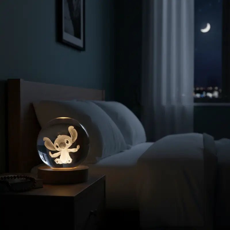 Luminária de Mesa Decorativa LED 3D Stitch USB