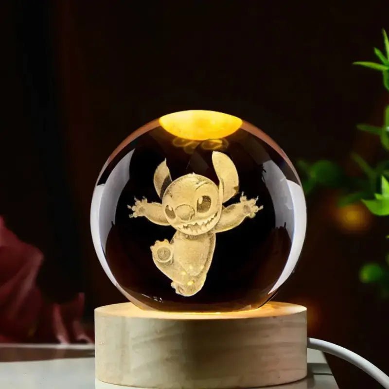 Luminária de Mesa Decorativa LED 3D Stitch USB