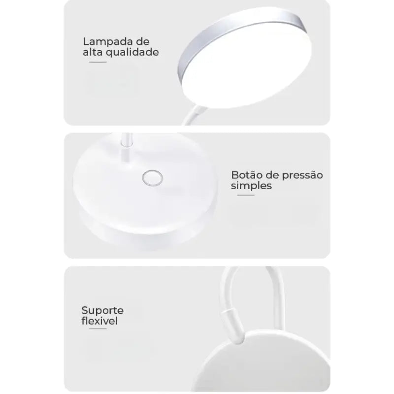 Luminária de Mesa Decorativa LED Flexível Touch