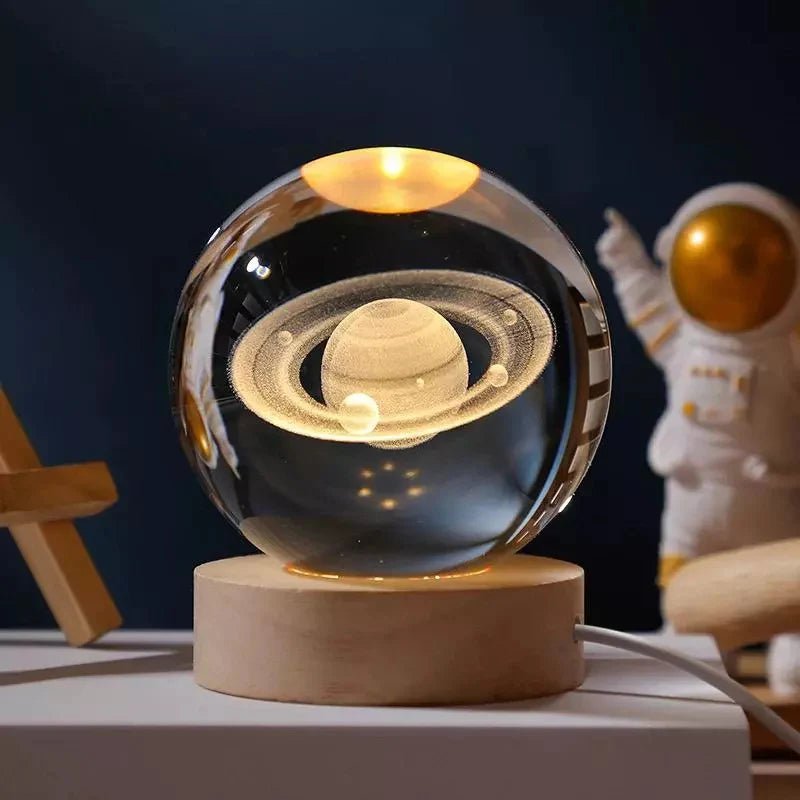 Luminária de Mesa Decorativa LED Globo 3D Universo USB