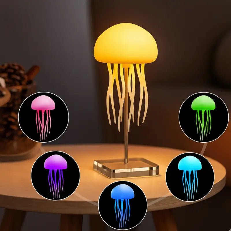 Luminária de Mesa Decorativa LED RGB Água-Viva Recarregável