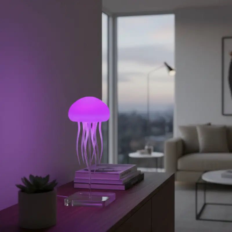 Luminária de Mesa Decorativa LED RGB Água-Viva Recarregável