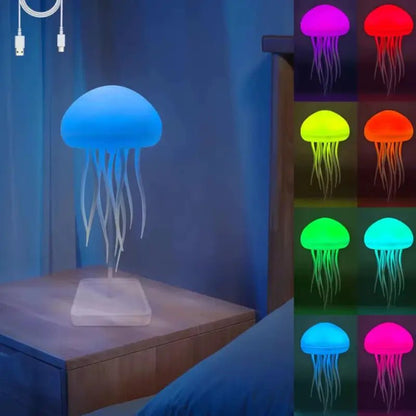 Luminária de Mesa Decorativa LED RGB Água-Viva Recarregável